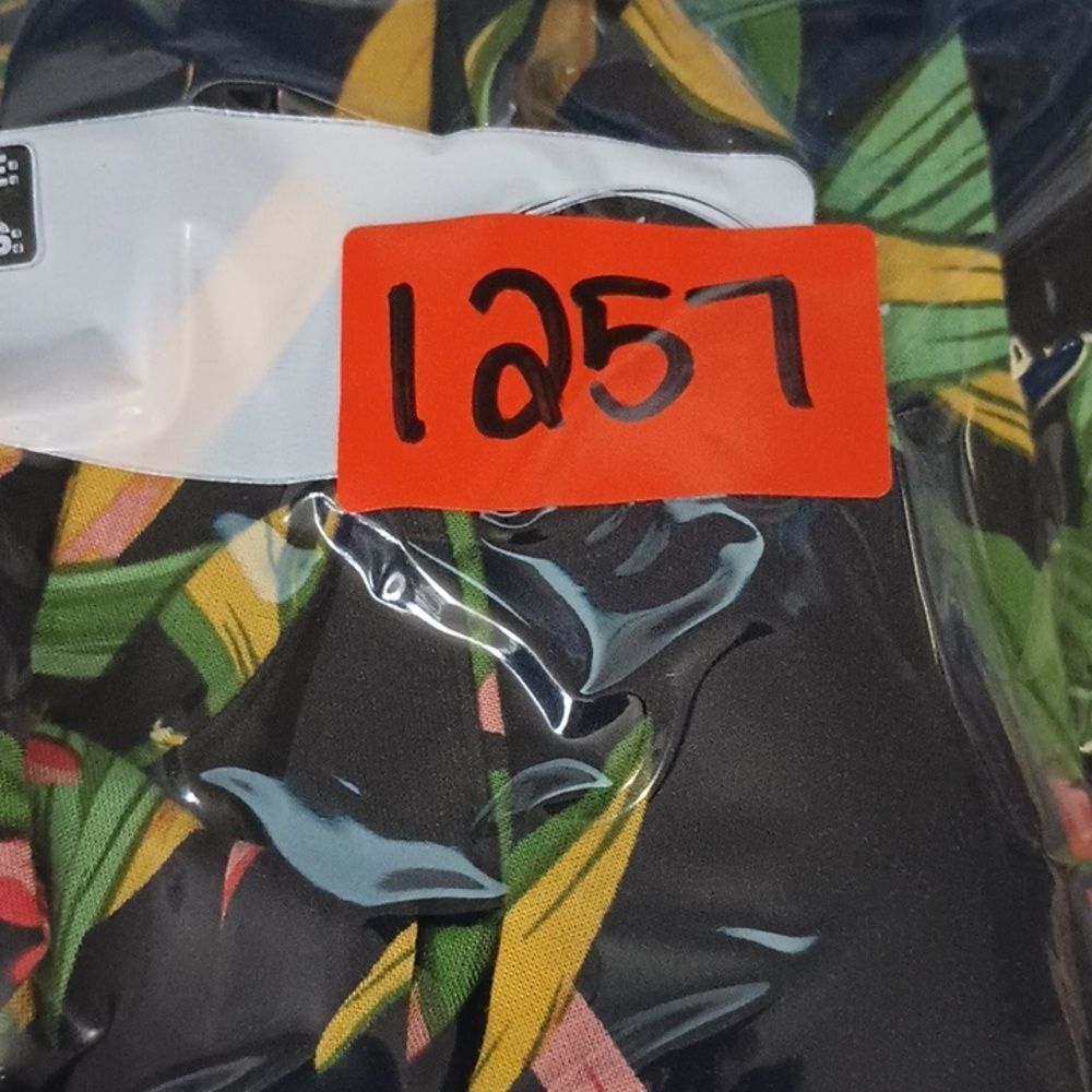 R&K Black Tropical Floral Midi Dress with Green & Yellow Leaf Print - Picture 13 of 14
